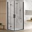 Mampara angular Nardi 1 puerta plegable + 1 puerta abatible con bisagras negro mate de Kassandra